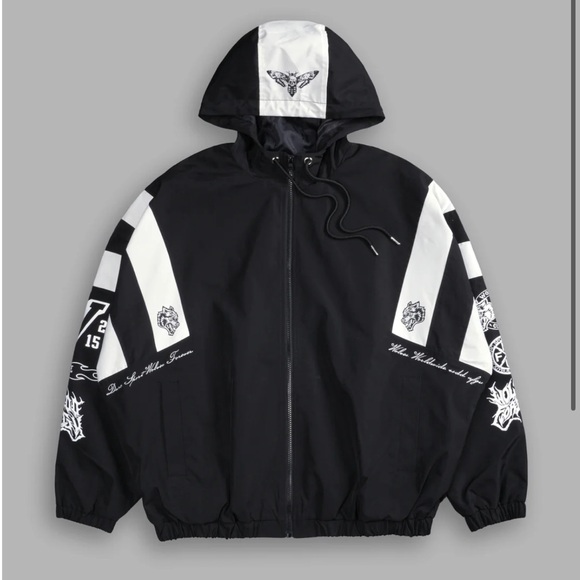 HESH BROLIC UNISEX TRACK JACKET IN BLACK/WHITE - Picture 5 of 12